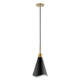 thumbnail image 1 of 60/7470 Nuvo Lighting Tango - 1 Light Small Pendant In Mid-Century Modern Style-16 Inches Tall and 7.88 Inches Wide-Matte Black/Burnished Brass Finish, 1 of 4