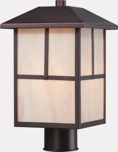 Tanner Traditional Rectangular Lantern Post Light in Claret Bronze