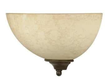 Old Bronze Tuscan Suede Glass Wall Sconce, 7x12 Inches