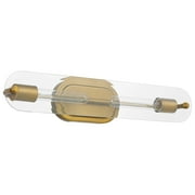Nuvo Lighting Teton 2 Light Vanity Medium Base 60 Watt Natural Brass Finish Clear Beveled Glass - Natural Brass