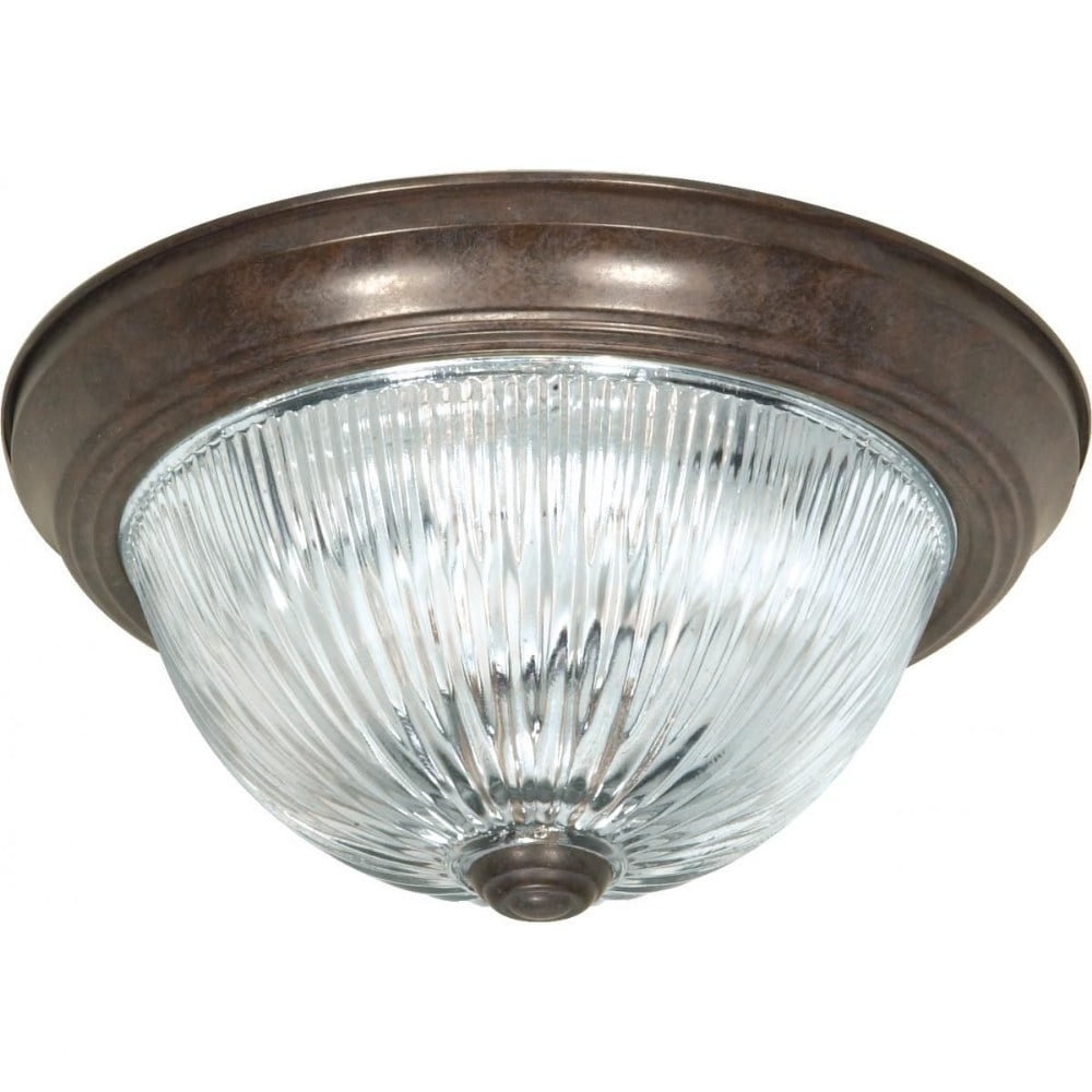 Bronze Elegance 3-Light Flush Mount Drum Fixture for Indoor/Outdoor