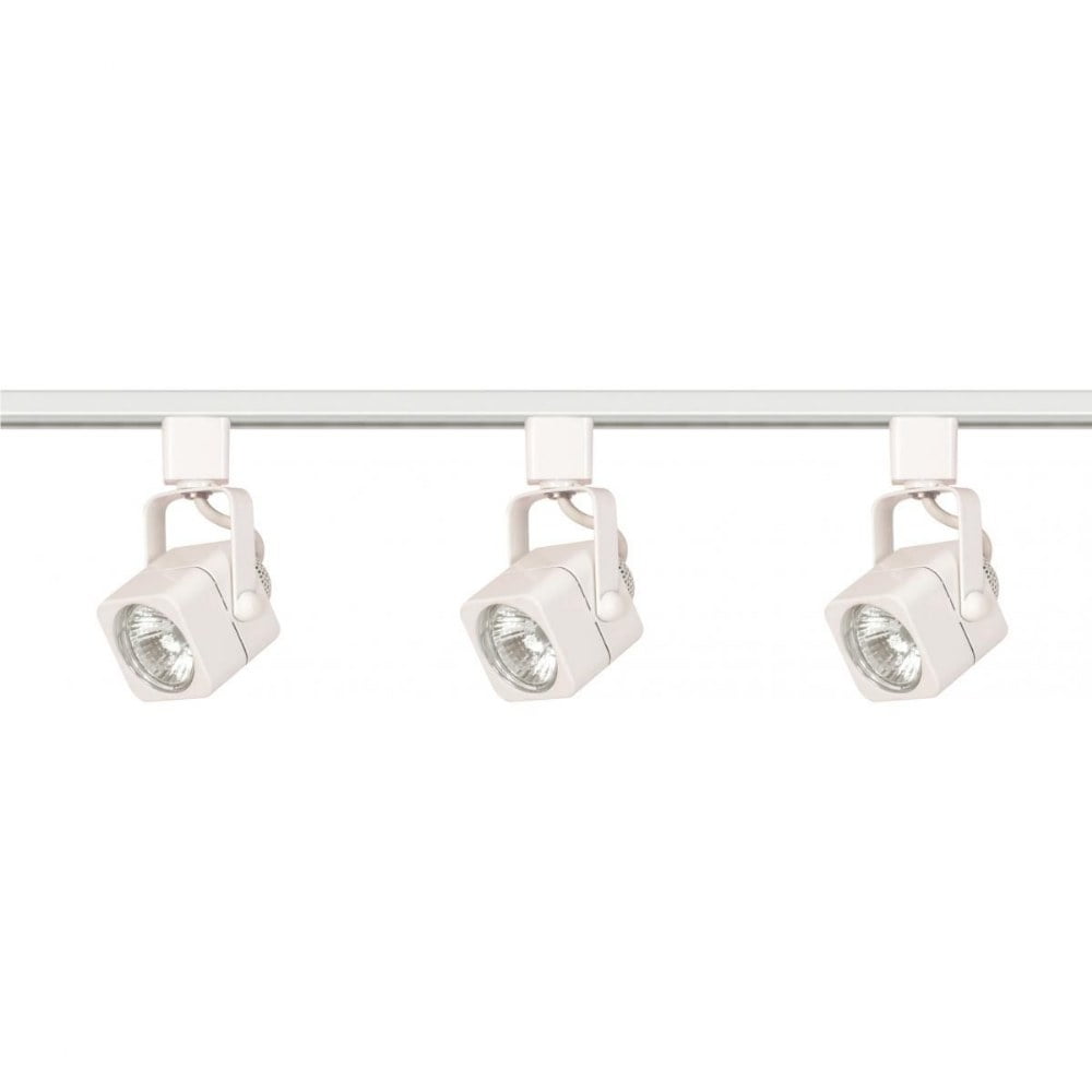 Nuvo White Square 3-Light Track Kit