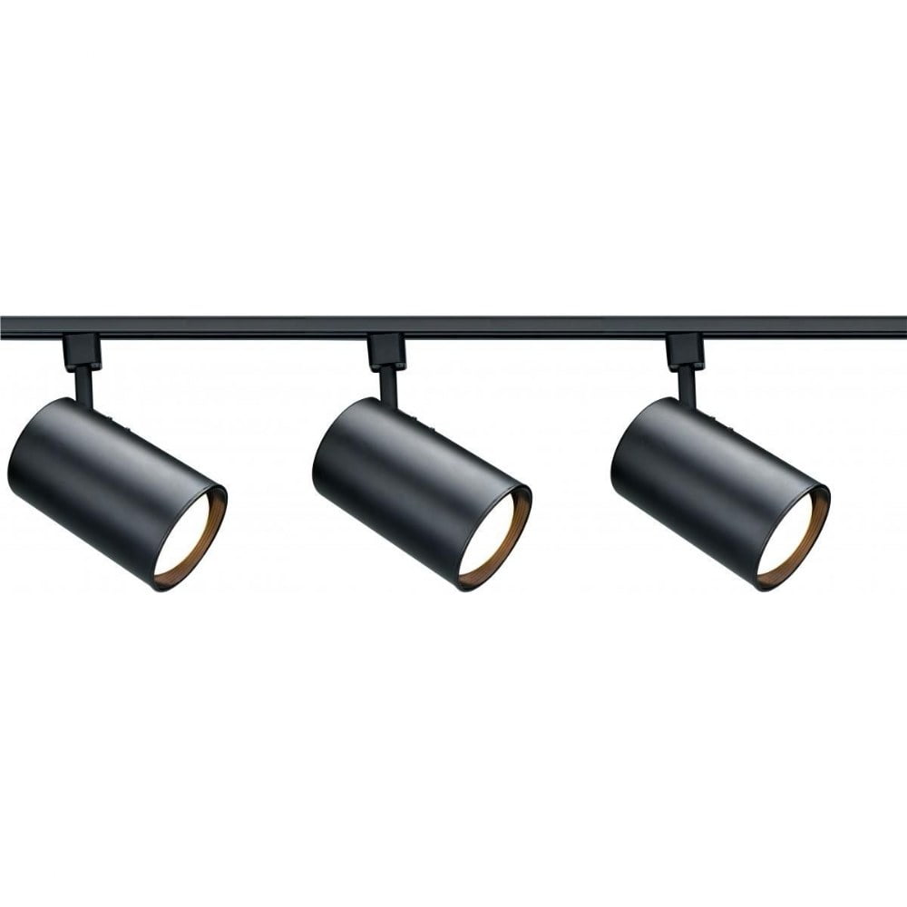 Nuvo Black 3-Light Straight Cylinder Track Kit