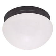 60/2645-Nuvo Lighting-Two Light Flush Mount-10 Inches Wide by 5 Inches High-Mahogany Bronze Finish-Frosted Glass Color