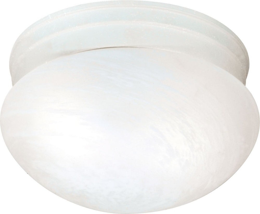 Textured White Glass 10" Flush Mount Drum Ceiling Light