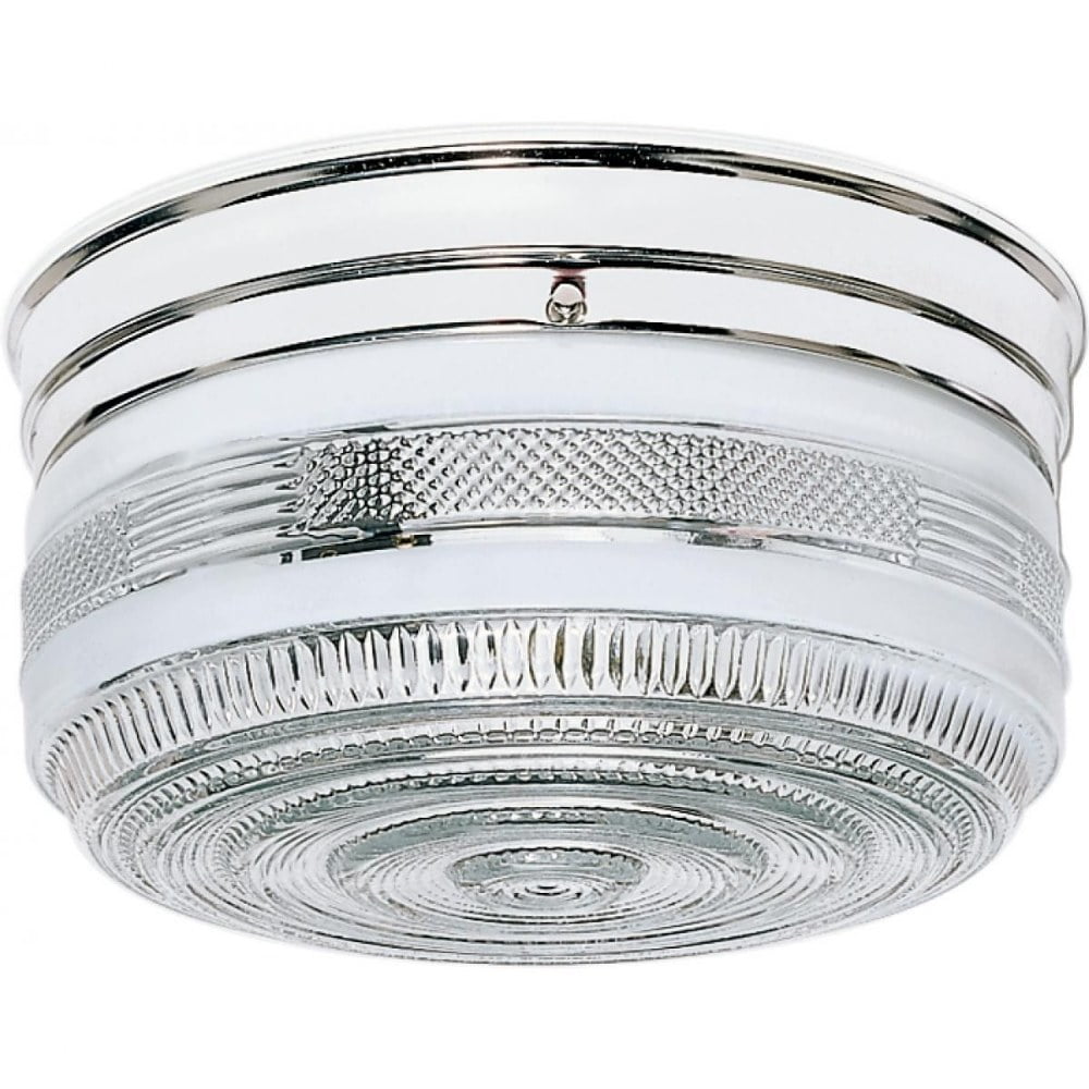 Elegant Crystal Drum 10" Flush Mount Ceiling Light in Polished Chrome