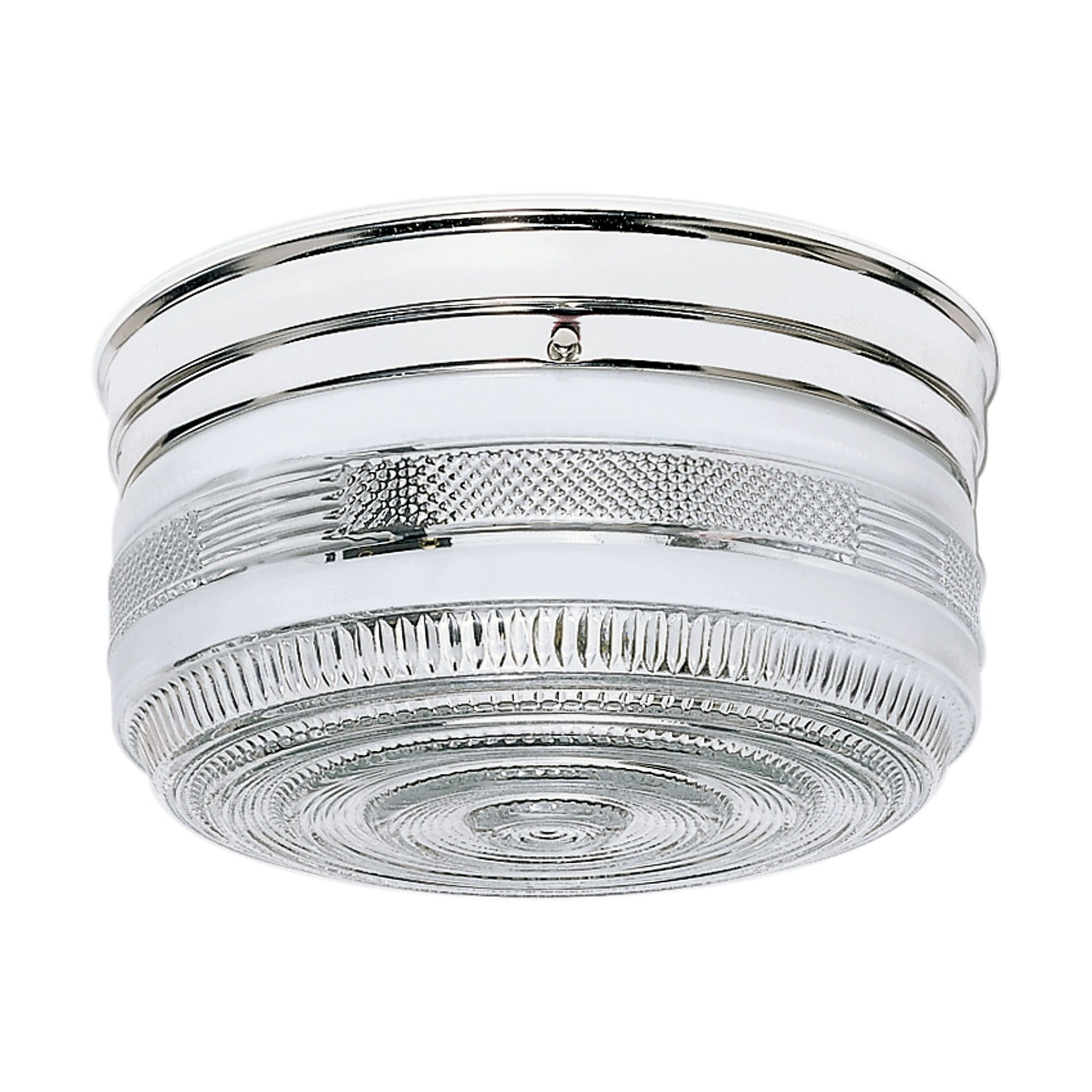 Elegant Crystal Drum 10" Flush Mount Ceiling Light in Polished Chrome