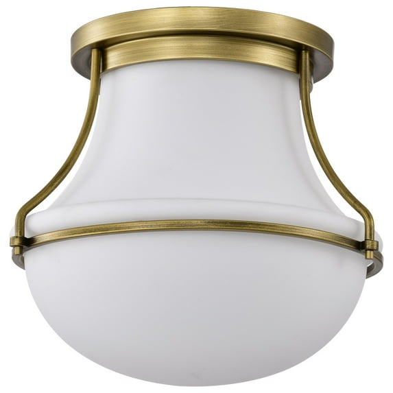 60/7861-Nuvo Lighting-Valdora - 1 Light Flush Mount In Traditional Style-12.25 Inches Tall and 14 Inches Wide-Natural Brass Finish