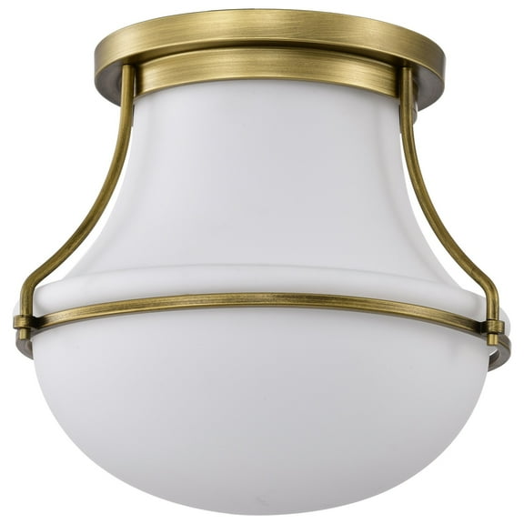 60/7861-Nuvo Lighting-Valdora - 1 Light Flush Mount In Traditional Style-12.25 Inches Tall and 14 Inches Wide-Natural Brass Finish