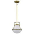 thumbnail image 1 of Nuvo Lighting Valdora 1 Light Pendant - 10 Inches - Natural Brass Finish - White Opal Glass - Natural Brass, 1 of 15