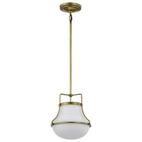 Nuvo Lighting Valdora 1 Light Pendant - 10 Inches - Natural Brass Finish - White Opal Glass - Natural Brass