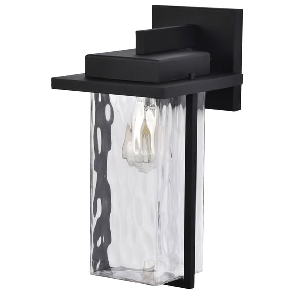 Nuvo Lighting Vernal 1 Light Large Wall Lantern Matte Black with Clear Water Glass