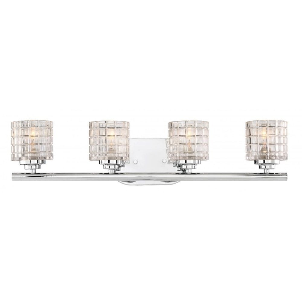 Polished Nickel Cylinder 4-Light Traditional Bath Vanity