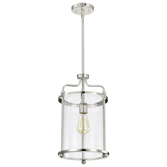 Nuvo Lighting Yorktown 1 Light Pendant Polished Nickel Finish Clear Glass - Polished Nickel