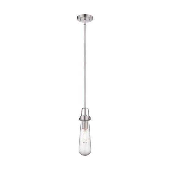 Nuvo Mini Pendant Fixture,1L,Clear Br Nkl 60-5262
