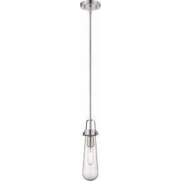 Nuvo Mini Pendant Fixture,1L,Clear Br Nkl 60-5262