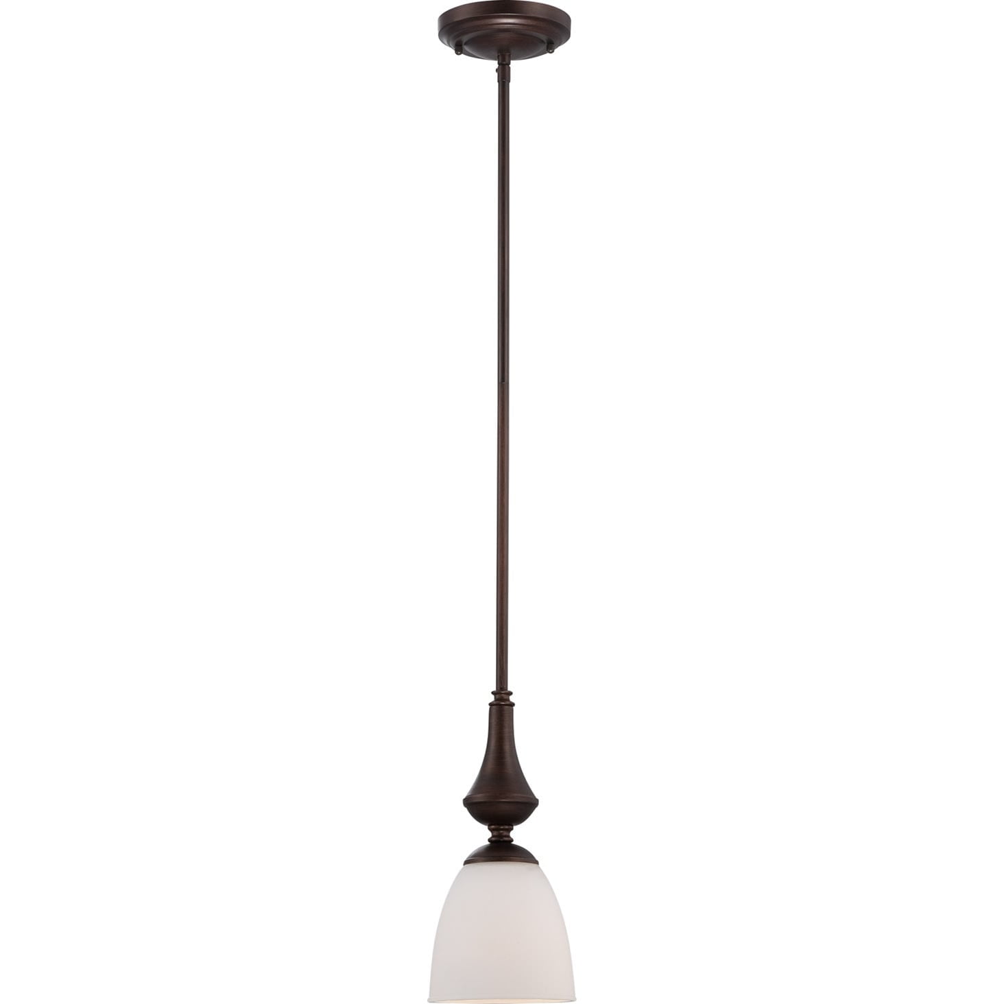 Prairie Bronze Frosted Glass Mini Pendant 11.38" Height