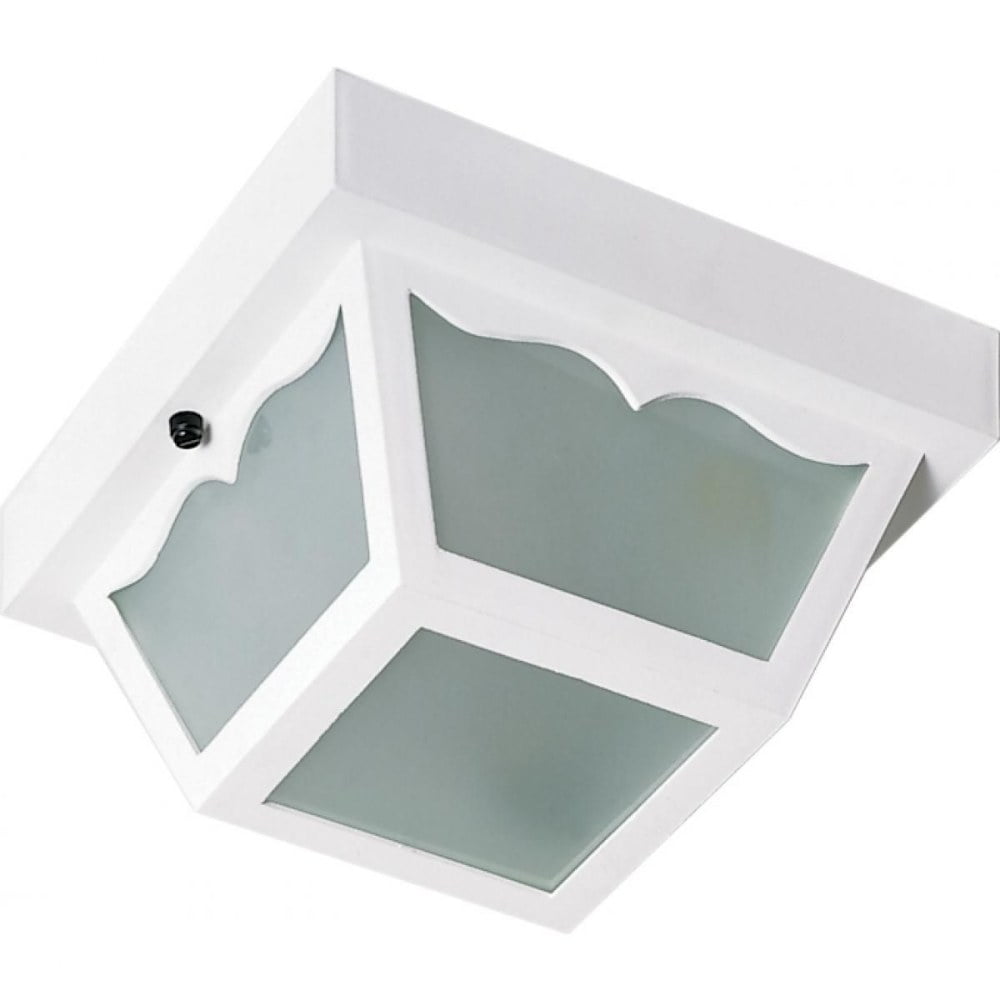 Traditional White Glass 8.25" Indoor/Outdoor Flush Mount Ceiling Light