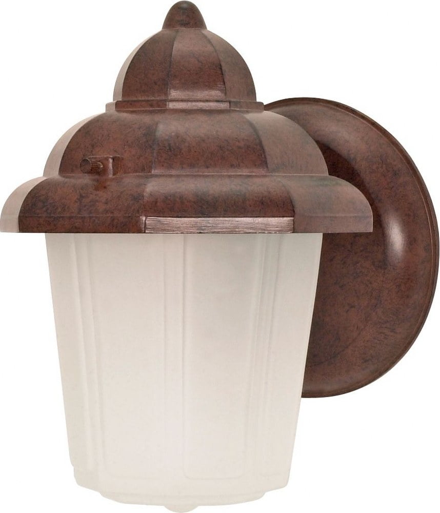 Bronze Dimmable Outdoor Wall Lantern with Frosted Glass