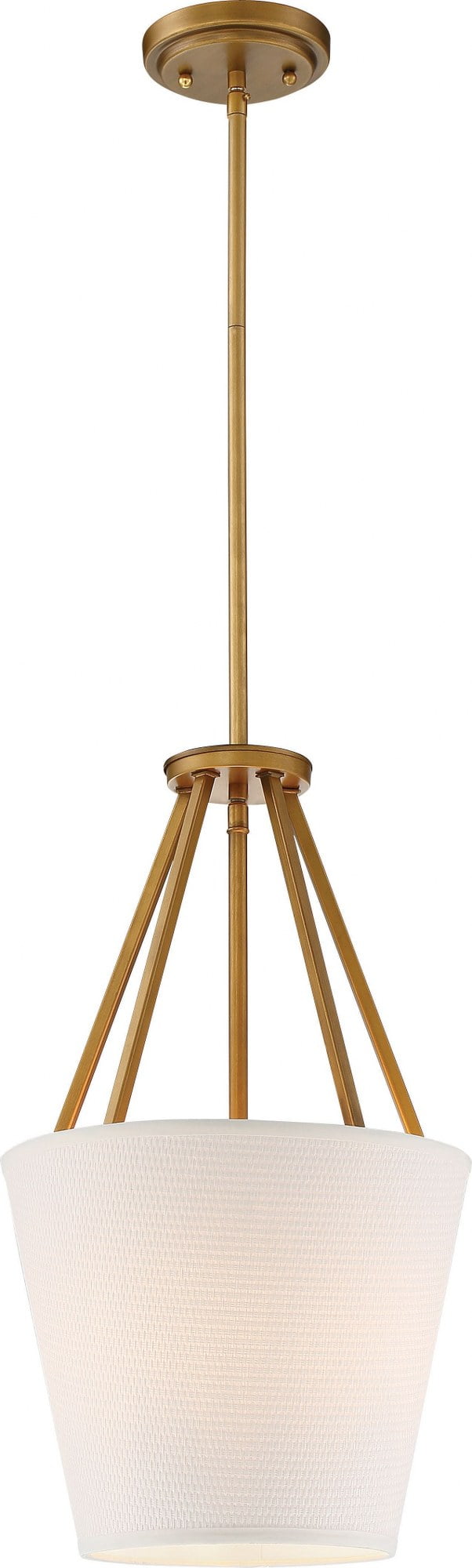 Seneca Geometric 3-Light Pendant in Natural Brass 12"