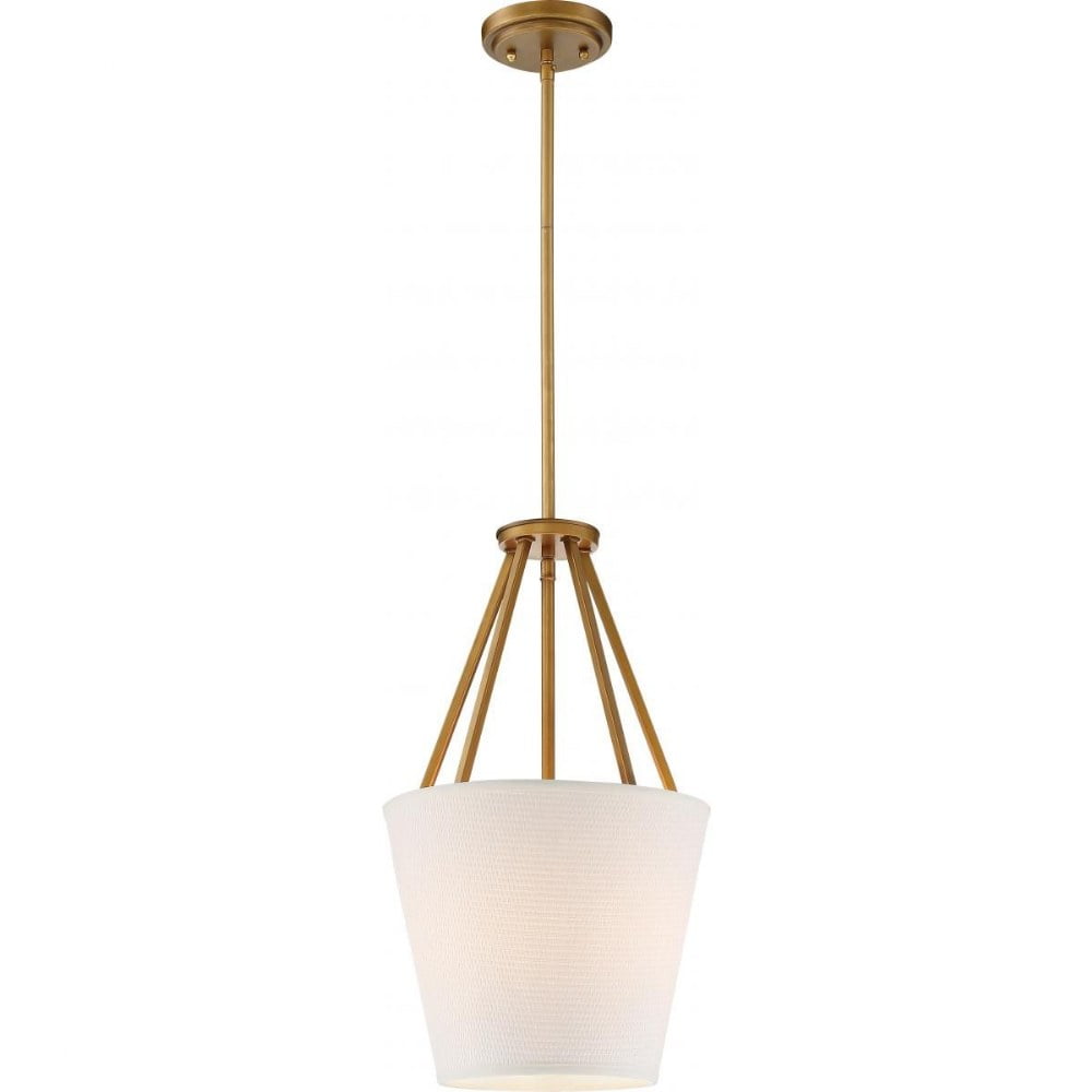 Seneca Geometric 3-Light Pendant in Natural Brass 12"