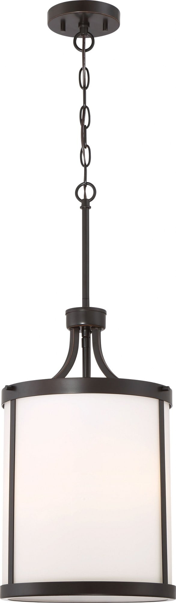 Denver Mahogany Bronze 3-Light Pendant with Glass Shade