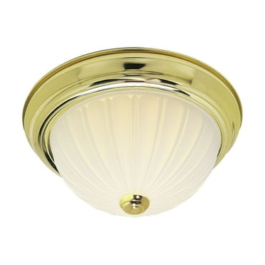 Nuvo SF76/128 3 Light Wide Flush Mount Bowl Ceiling Fixture - Polished Brass