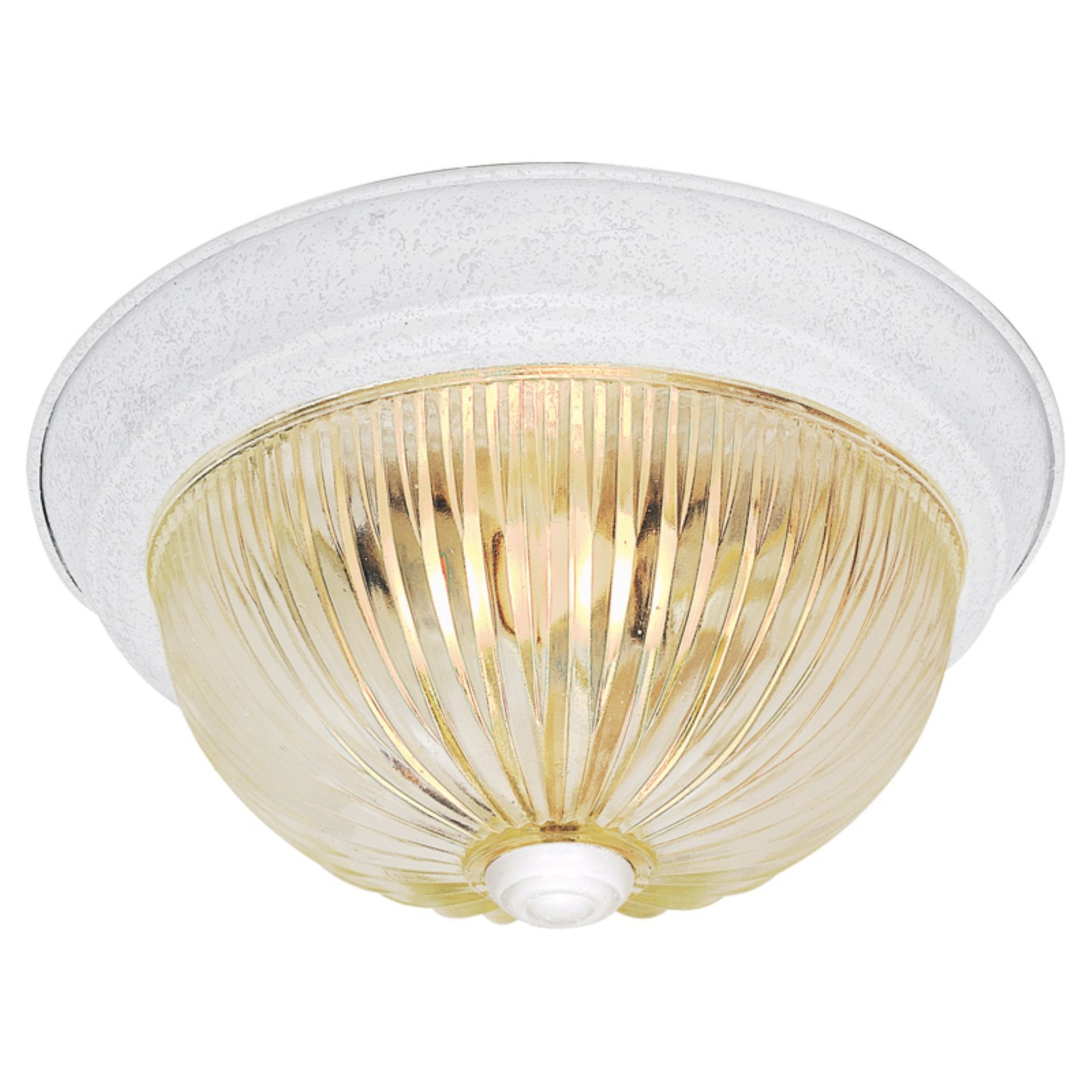 Brushed Nickel & White Glass Drum Flush Mount Light, 13.25"