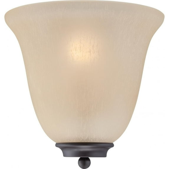 Nuvo 60-5383 - Empire - 1 Light Wall Sconce - Mahogany Bronze w/ Champagne Linen Glass - Mohogany Bronze