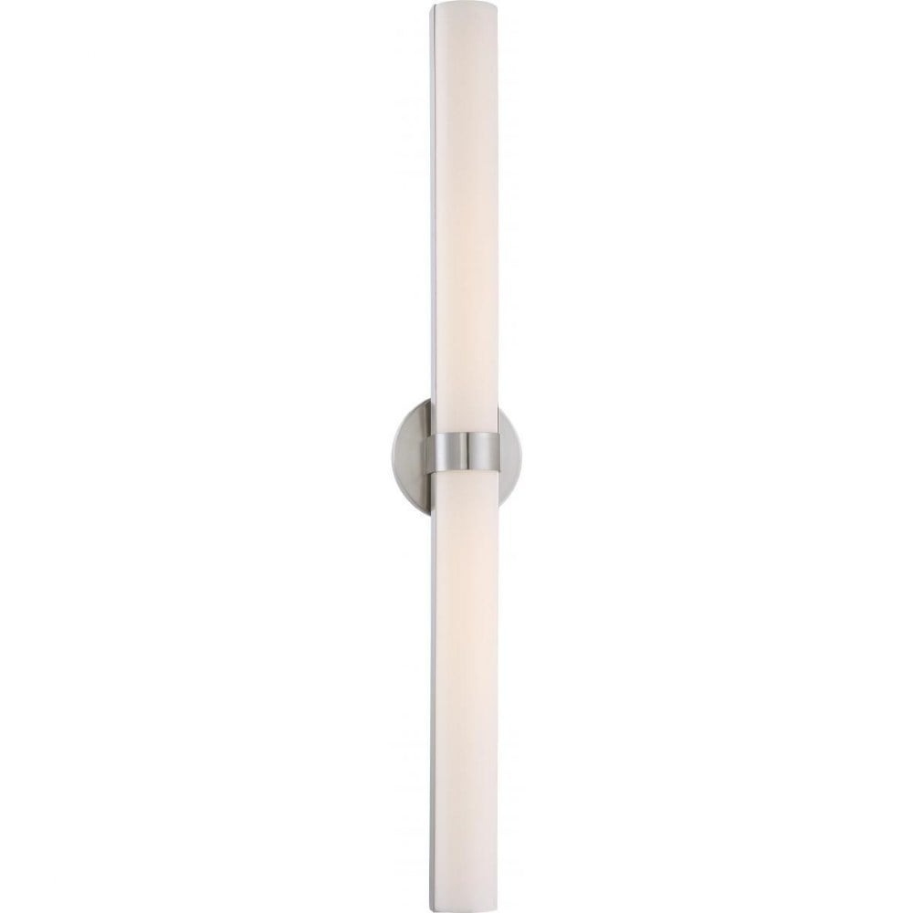 Elongated Brushed Nickel LED Vanity Sconce, Dimmable 37" Light