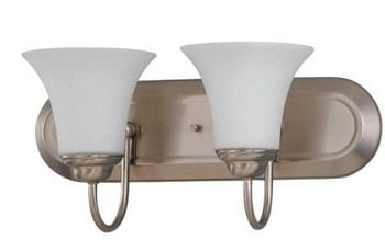 Dupont Brushed Nickel 2-Light Vanity Fixture, 13" Wide