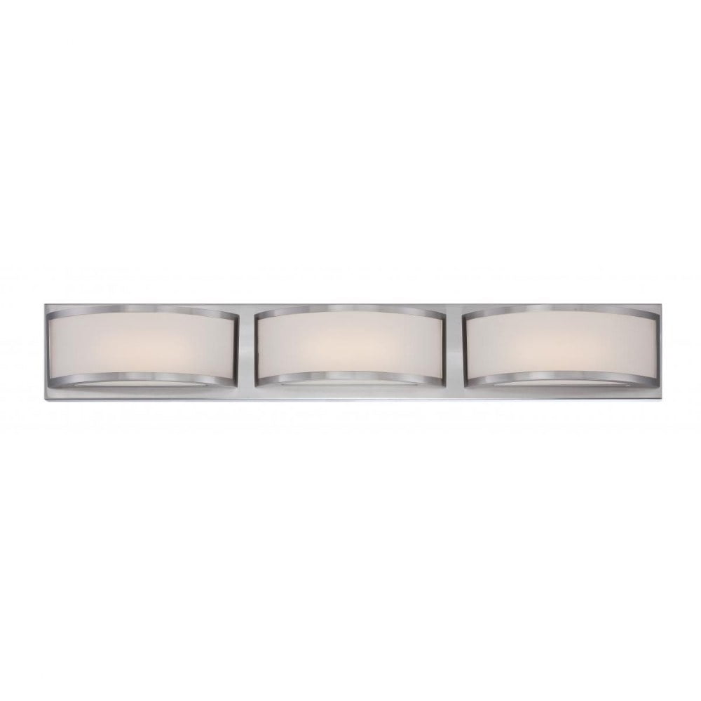 Mercer Contemporary Nickel LED Vanity Sconce, 28" Wide