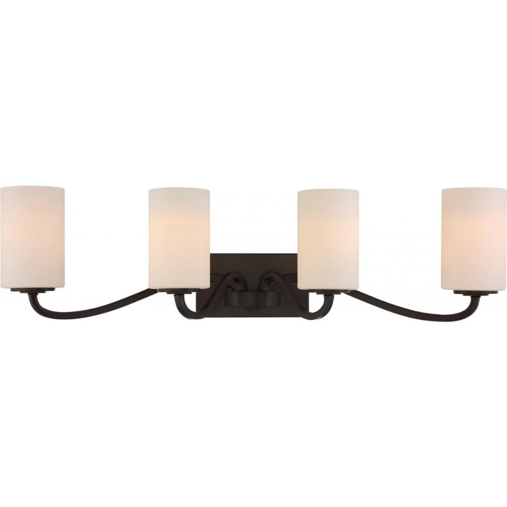 Willow Aged Bronze 4-Light Cylinder Vanity Fixture