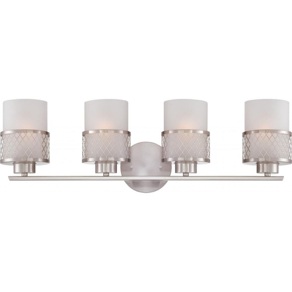 Brushed Nickel 27" Dimmable Cylinder Vanity Light