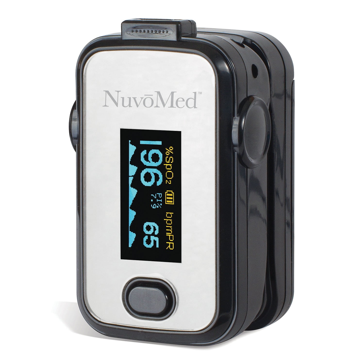 NuvoMed Fingertip Pulse Oximeter, Blood Oxygen Saturation Monitor, SpO2 Monitoring Device, Heart Rate Meter, OLED Display, USA Stock, Quick Ship