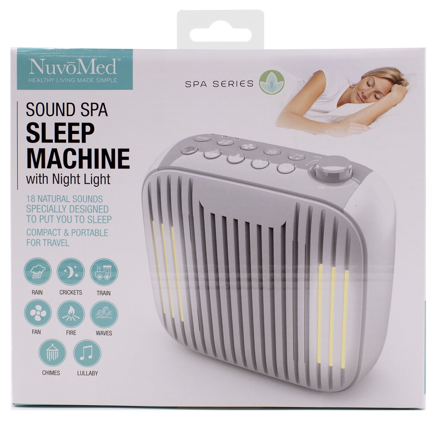 NuvoMed Sound Spa Sleep Machine with Night Light