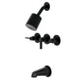 thumbnail image 1 of Nuvofusion Tub & Shower Faucet with 3 Handles, Matte Black, 1 of 1