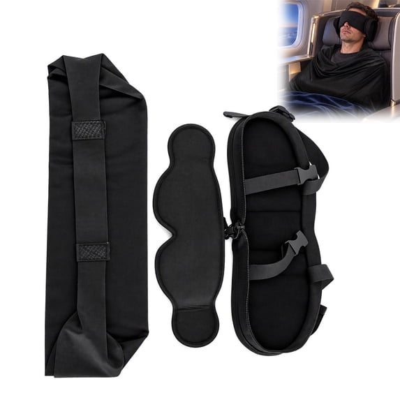 Nuvora 3-in-1 Travel Sleep Set, Contoured Eye Mask with Head Support ...