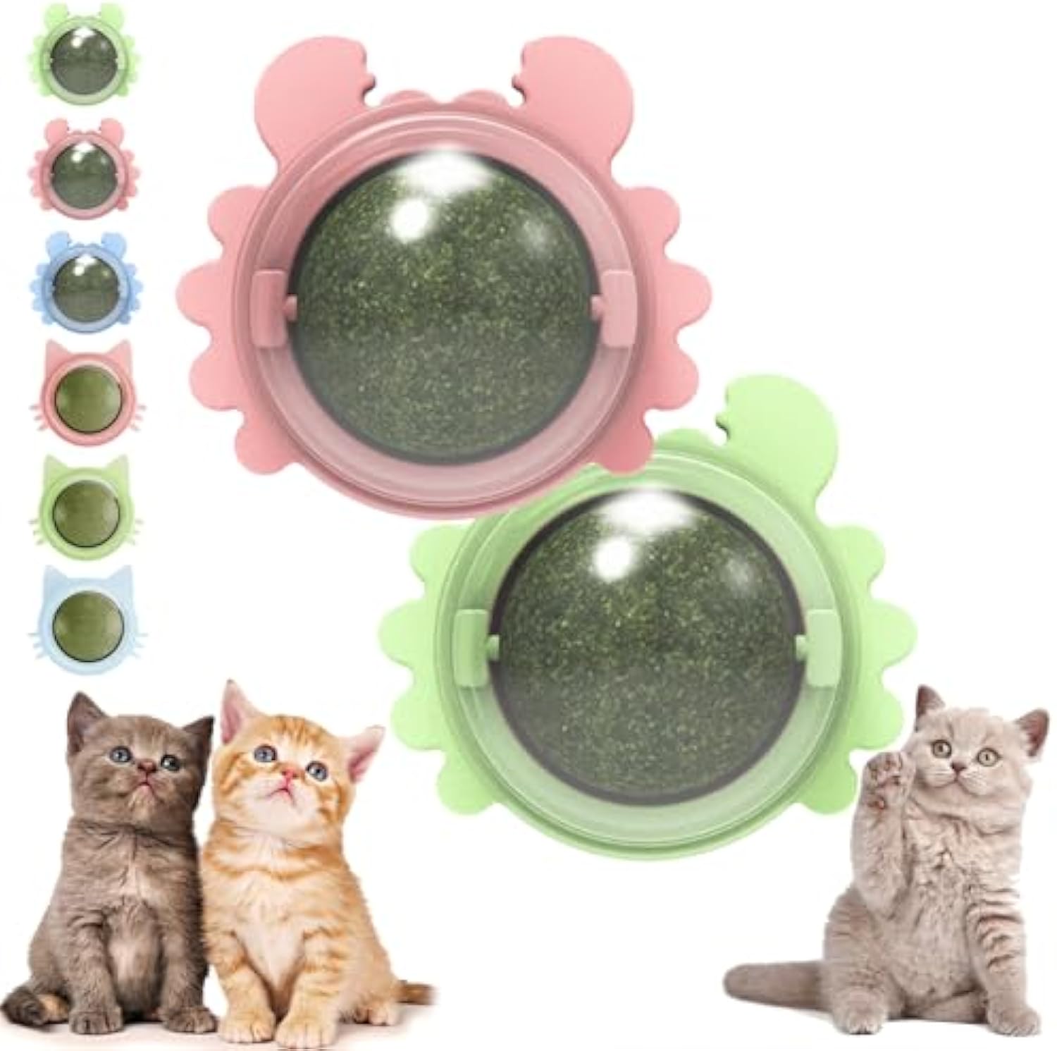 Nuvoracat Catnip Ball 360°, Natural Catnips Cat Wall Stick-on Ball Toy ...