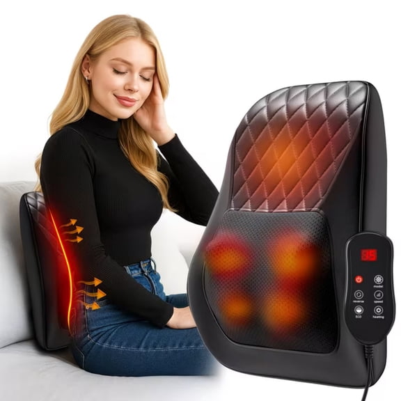 Nuvrek Shiatsu Neck and Shoulder Massager Pillow with 3D Deep Tissue Kneading