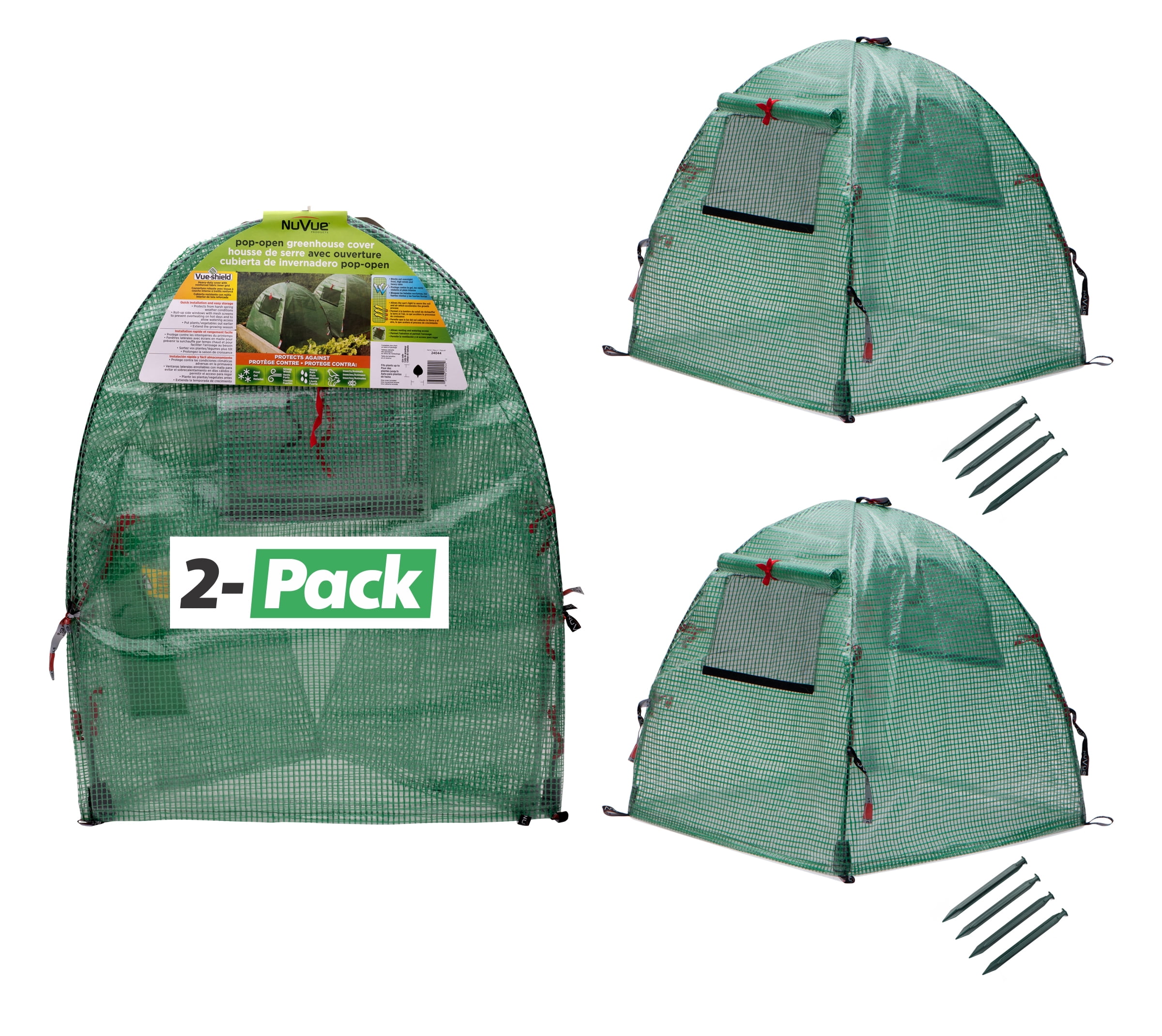 Green 22'' Pop-Open Mini Greenhouse with Window, 2-Pack