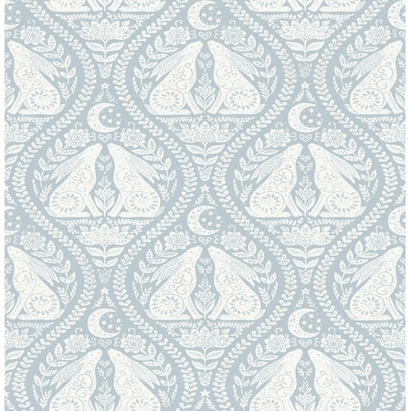 Nuwallpaper Blue Moon Rabbit Peel & Stick Wallpaper