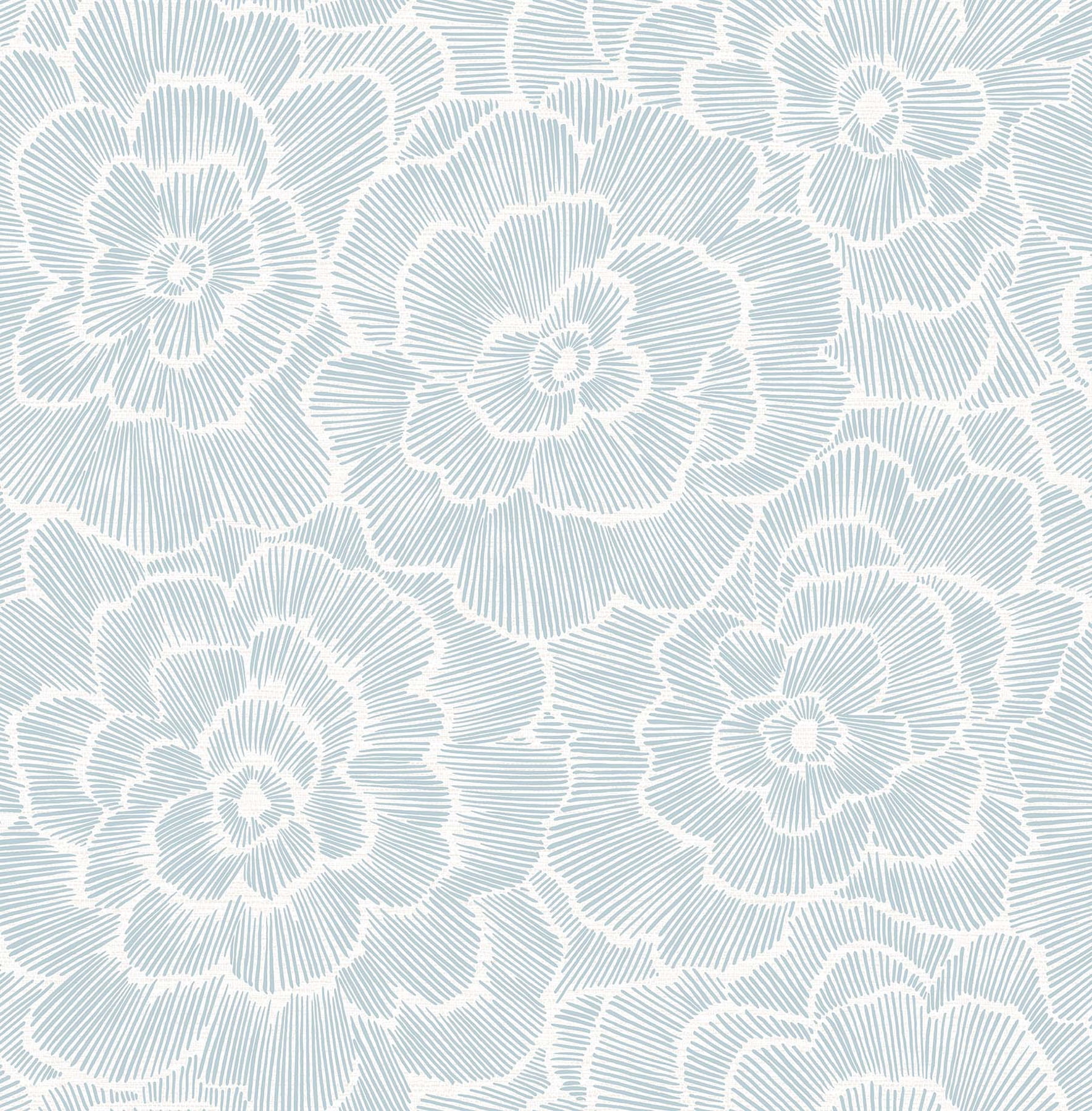 Blue Floral Self-Adhesive Vinyl Peel and Stick Wallpaper