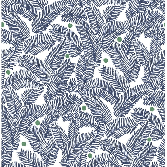 Nuwallpaper Navy Fernanda Peel & Stick Wallpaper