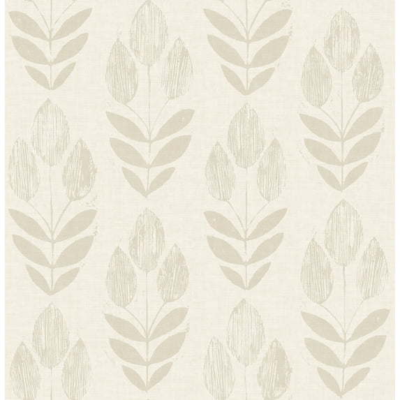 Nuwallpaper Off-White Folk Tulip Peel & Stick Wallpaper