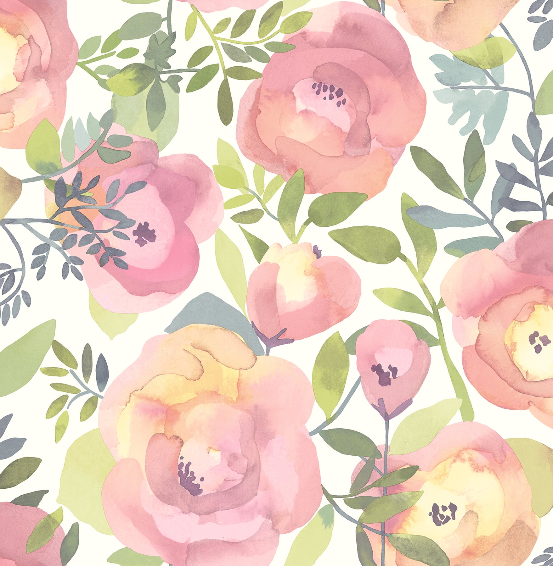 Nuwallpaper Peachy Keen Pink Vinyl Peel & Stick Wallpaper, 216-in by 20.8-in, 31.2 sq. ft.