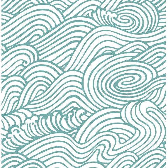 Nuwallpaper Teal Saybrook Peel & Stick Wallpaper 20.5-in x 18-ft