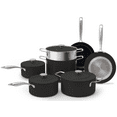 Nuwave 11PC Cookware Set Black Coffee Duralon Blue Ceramic NonStick