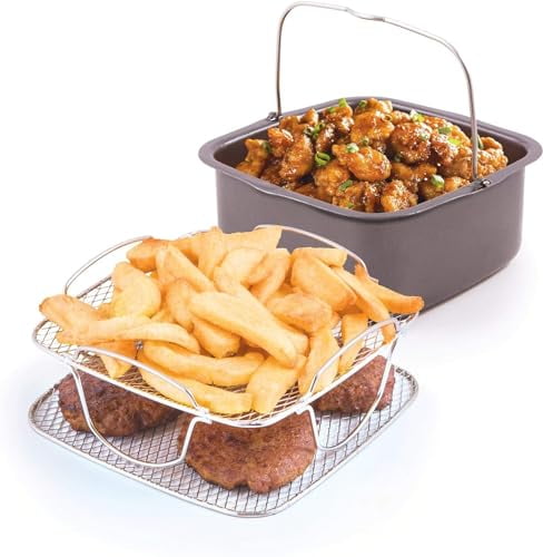 Nuwave 2pc Brio Air Fryer Cooking Accessory Kit Reversible Rack and Baking Pan Compatible with 3QT Brio Air Fryers or Larger Walmart