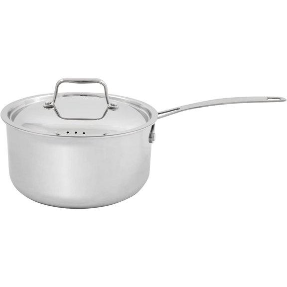 Nuwave 3-Quart Stainless Steel Saucepan with Vented Lid, Tri-Ply Construction, Premium 18/10 Stainless Steel